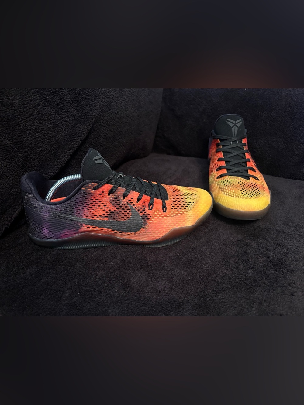 Nike 836183-805 Kobe XI 11 Sunset Orange Yellow Black Low Top Sneakers Men’s GUC